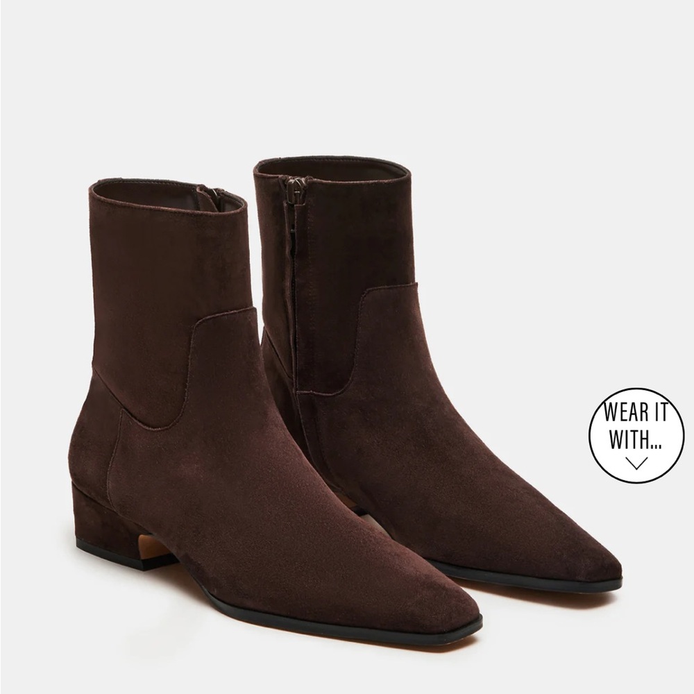 Steve Madden Dusty Chocolate Brown Suede Ankle Booties